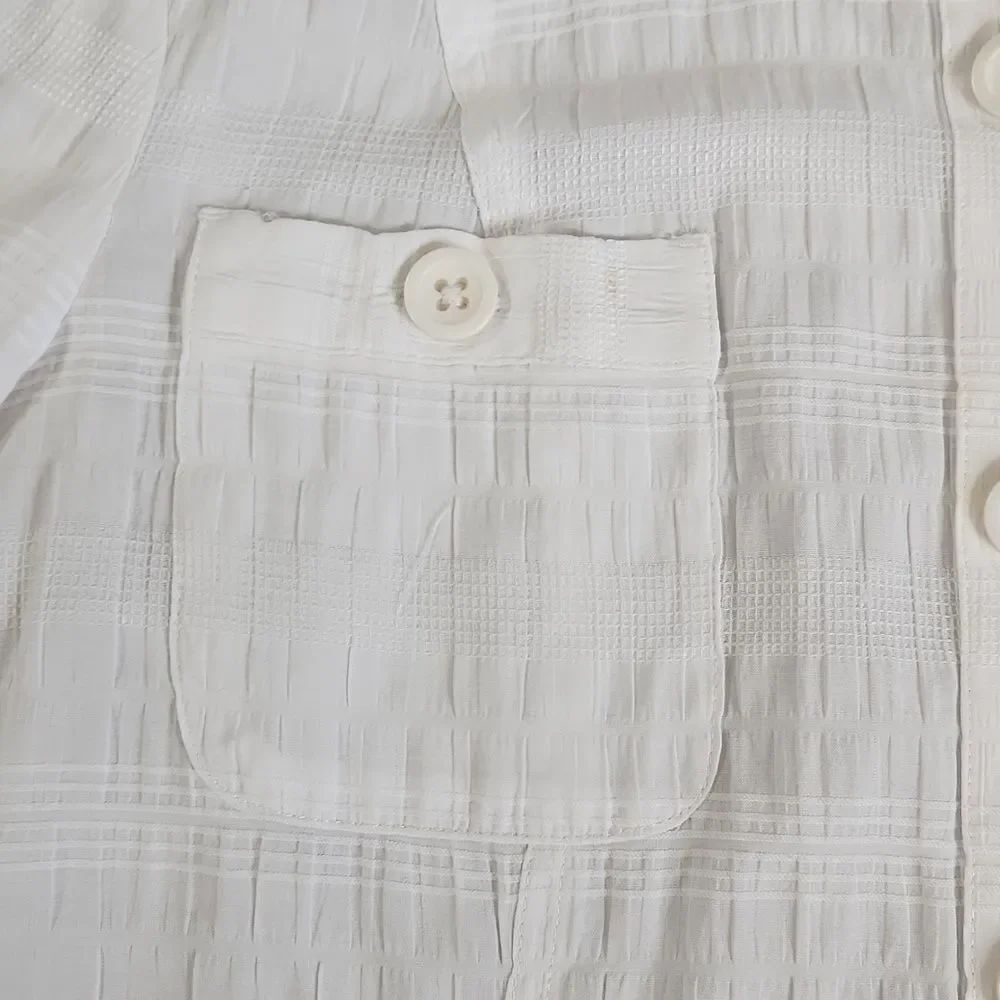 🔺️Christopher & Banks White Buttoned Long Sleeve Top Medium - Picture 5 of 14